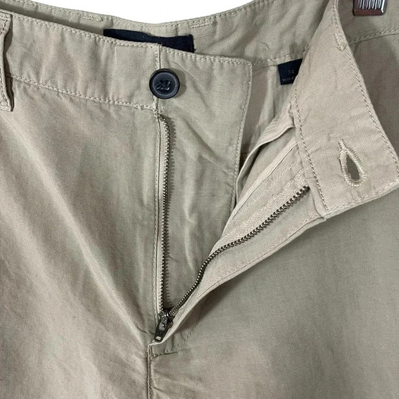 John Varvatos USA Linen Blend Flat Front Khaki Shorts - Picture 4 of 7